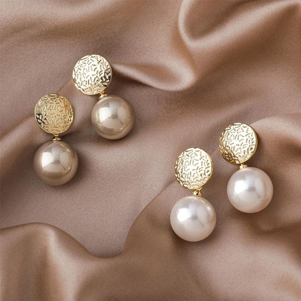 

1Pair Earring Korean Temperament Champagne Pearl Earrings Fashion Simple Versatile Earrings Female Jewelry, Silver
