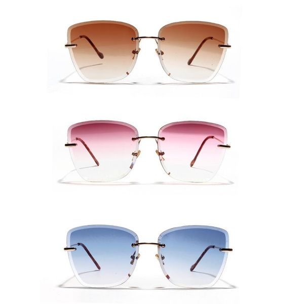 

lunette de soleil retro clear progressive colored lens glasses ac borderless colorful crystal texture square sunglasses, White;black