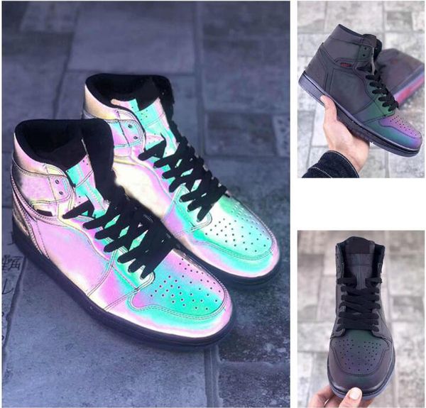 

1 high zoom r2t fearless 3m reflect basketball shoes men 1s chameleon zoom sneakers with box