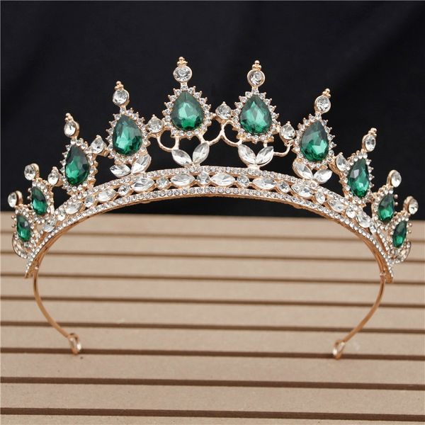 NOVAS BANDES VINTAGEM CABELA Tiara Barroca para Rainha Bride Pink Crystal Cryns Crowns Bridal Wedding Hair Jewelry Acessórios de casamento Y200409