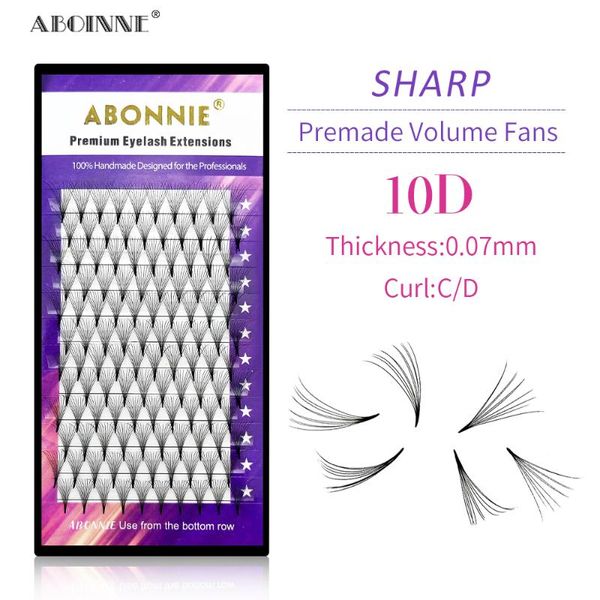 

false eyelashes abonnie 10d sharper premade volume fans 0.07mm c d curl russion sharpe makeup