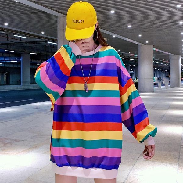 

fashion korean style long shirts 2020 autumn new o-neck loose pullovers oversize women printed sweatshirt plus size streetwear1, Black