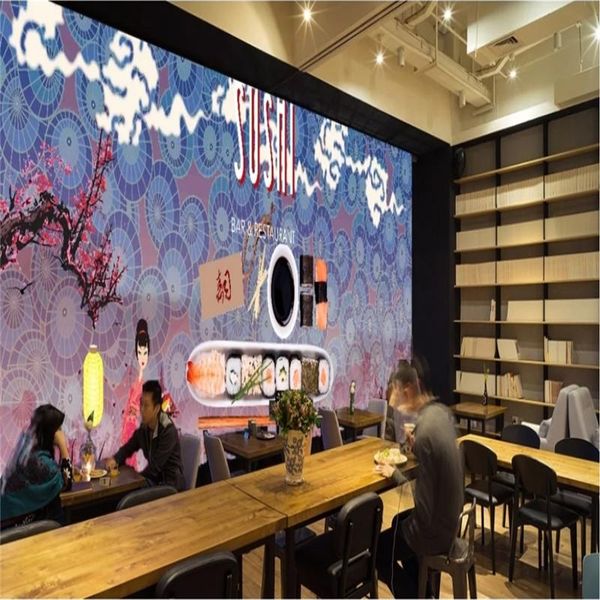 

wallpapers japanese cuisine sushi sashimi seafood industrial decor mural wallpaper 3d cherry blossom background wall paper