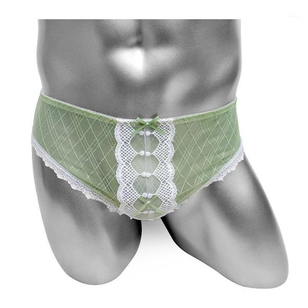 

lace mens briefs underwear plaid mesh vintage for sissy panties crossdressing see through funny fashion bikini male underpants1, Black;white