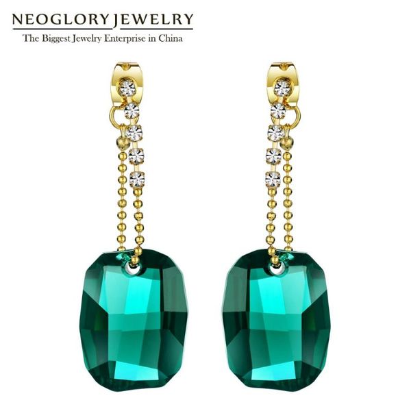

dangle & chandelier neoglory big drop earrings for women 2021 style green jewelry ms embellished with crystals from, Silver
