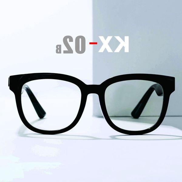 

kx02b smart eye wear glasses bluetooth hand-calling music audio play with black frame anti-blue light lens waterproof