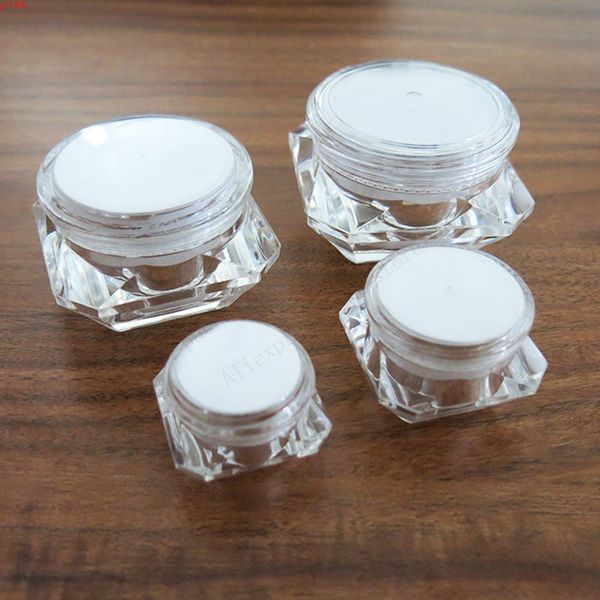 50x 5G 10G 15G 30G Potenciômetro de Plástico Portátil Pote de Clear para Nail Art Glitters Mini Pequeno Pequeno Creme Cosmético ContainerGood Qualtity