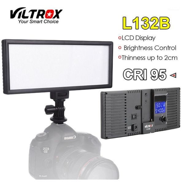 

flash heads viltrox l132t/l132b lcd bi-color dimmable slim portable handheld dslr video led light for camera dv1