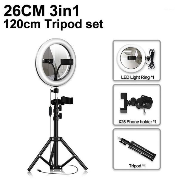 

flash heads 10inch led ring light pography selfie lighting with tripod stand for smartphone youtube makeup video studio lamp1