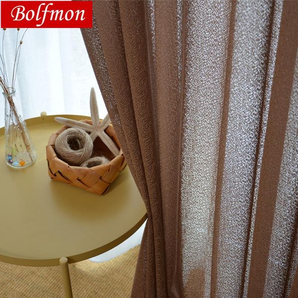 

thicken 4 colors elegant chocolate tulle sheer curtain for bedroom luxury coffee semi blackout living room window decor salon