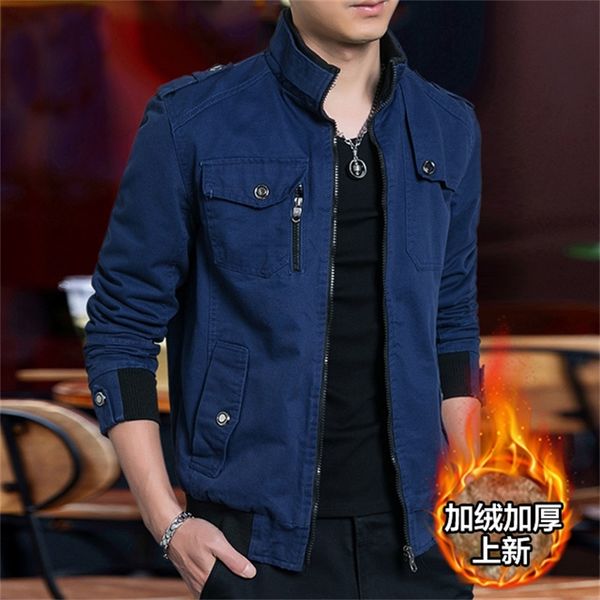 

new mens jackets autumn winter casual warm coats mens solid color outwear male thicken jacket mens brand slim fit jacket 201114, Black;brown