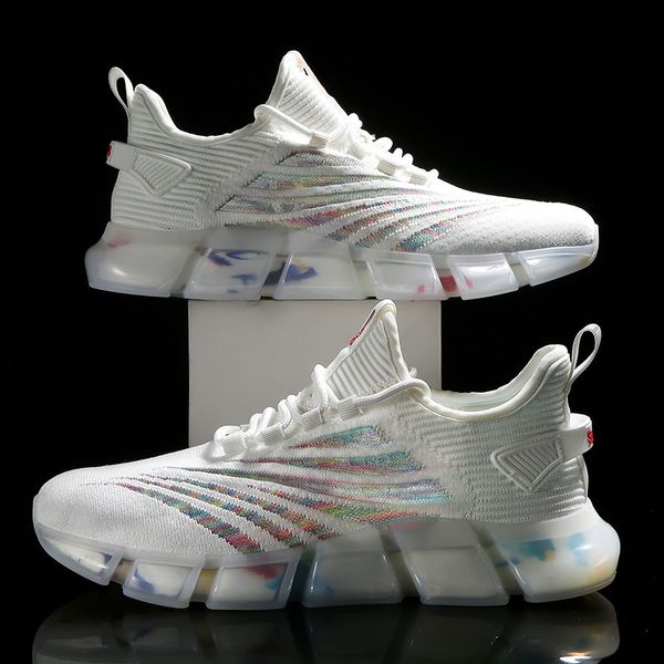 

autumn colorful popcorn bottom light and breathable sports men's shoes 2020 new casual personalized flying coconut shoes c1212, Black;white