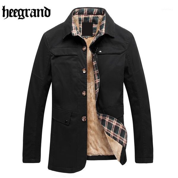 

men's trench coats hee grand 2021 arrival fashion men winter cotton tooling outwear warm leisure office jackets mwf3221, Tan;black