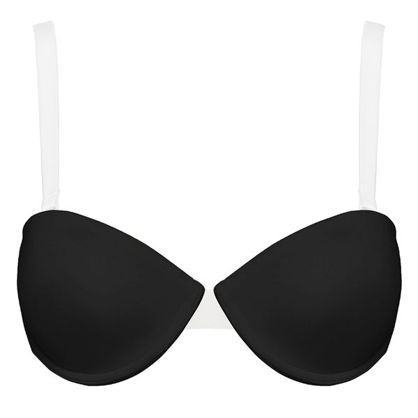 Hot Women Sexy Deep V Reggiseno Taglia 30 32 34 36 38 40 42 44 A B C D DD E Coppe Senza spalline Push Up Halter Regolato Backless Invisible 201202