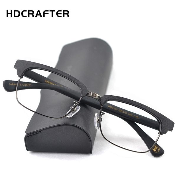

2019 new designer man glasses optical frames prescription recipe wood metal square glasses frame clear lens eyeware eye glass t200428, Silver
