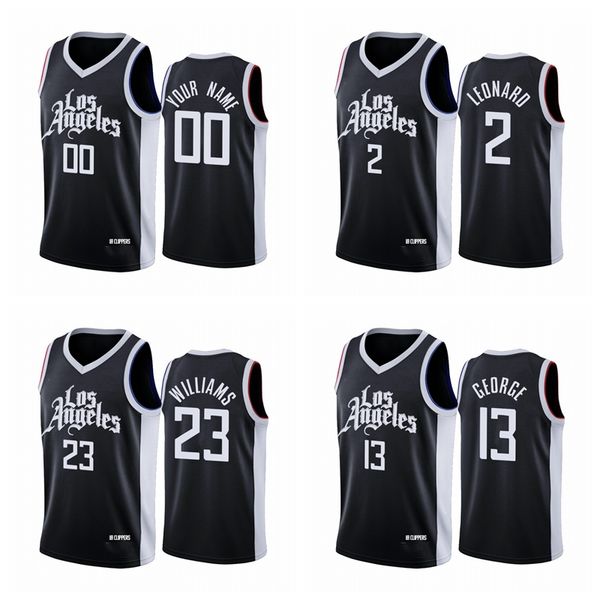

men 13 george 21 beverley kawhi leonard los angeles clippers nba 2020-21 black city jersey, Black;red