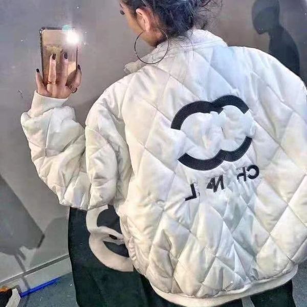 

design new winter cotton-padded clothing social quick web celebrity douge the same embroidered down cotton-padded clothing women's coat, Black;brown