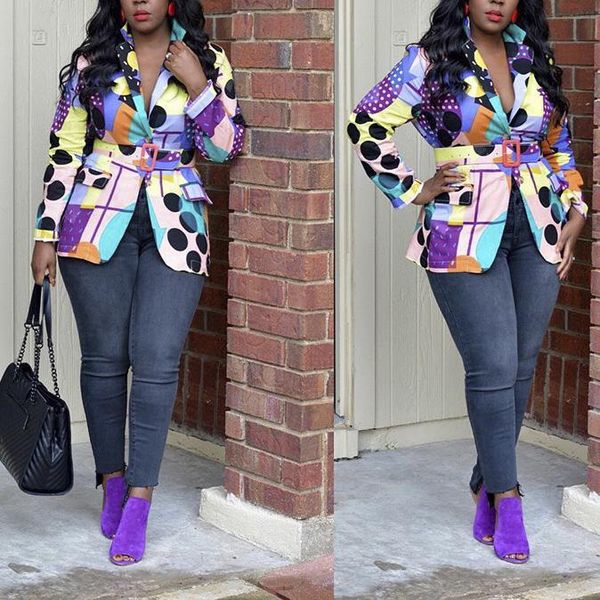 

women's jackets african office lady elegant coats dot turn down collar long sleeve autumn fall slim fashion work business, Black;brown