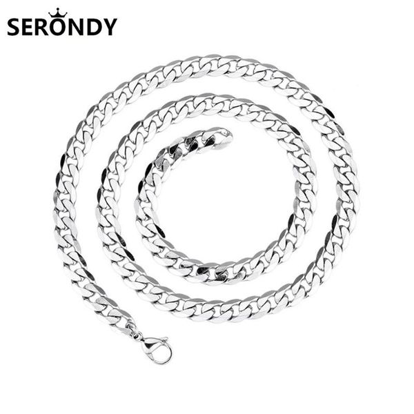 

chokers serondy titanium steel 7mm width chains pendants choker necklace for women aesthetic neck friends gifts jewelry 2021 xl11052, Golden;silver
