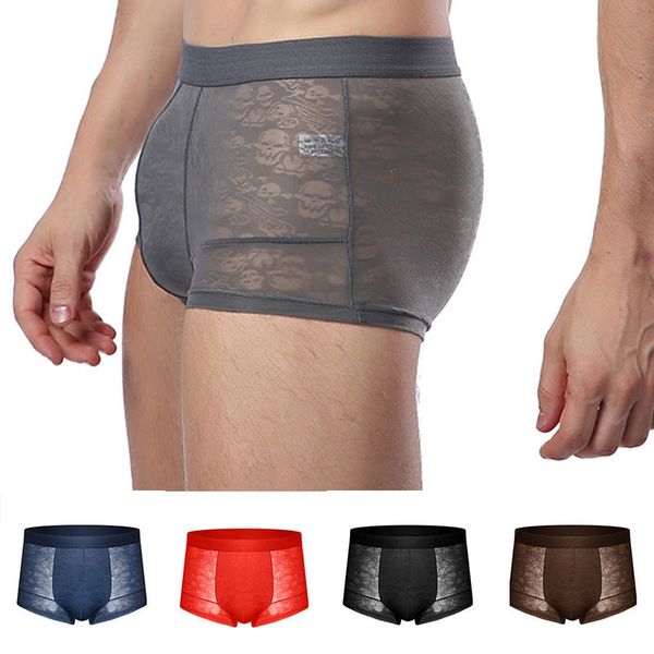 

mesh lingeries boxers shorts breathable ice silk see-through men panties male underwear boxershorts men's under, Black;white
