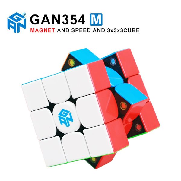 

gan354 m 3x3x3 magnetic speed magic cube stickerless gan 354 professional magnets puzzle speed gan cube educational toy for kid bbyziv, Black;red