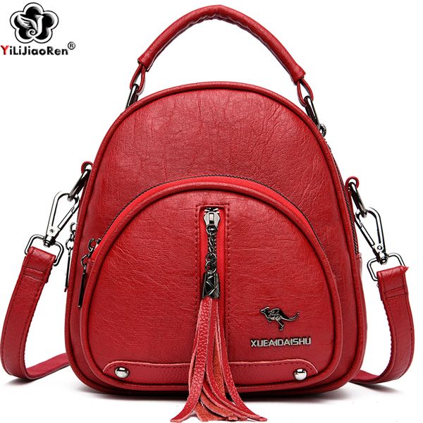 

hbp fashion small backpack women leather shoulder bag tassel mini backpacks for girl multi-function bagpack female ladies school bag