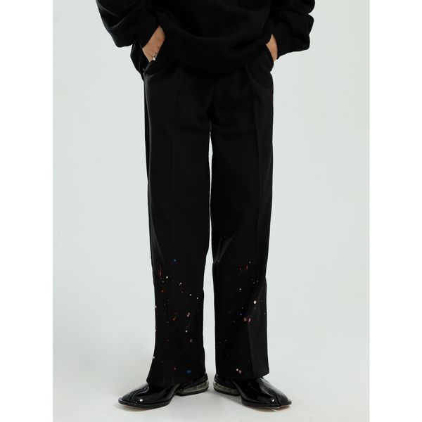 

2020 men painted paint suit men's straight streetwear hip pants 1mjk, Black