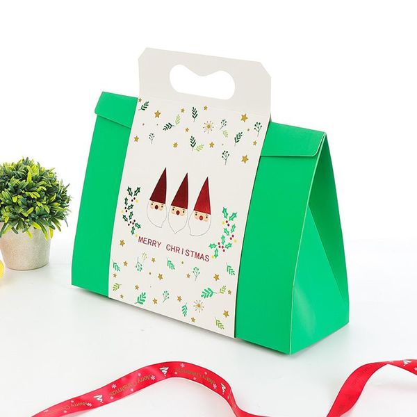 

lbsisi life 10pcs protable box green red new year gift baking snack packaging diy handmade wedding birthday party supplies bbyuzk xmhyard