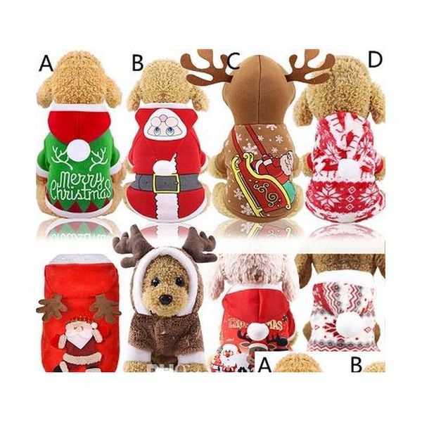 

pet dog santa costumes christmas dress coats funny party holiday decoration clothes for pet hoodies puppy cats a03 v5bma
