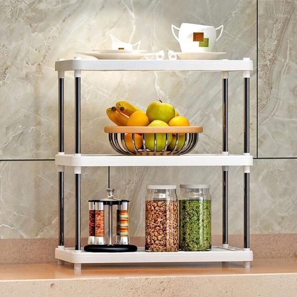 

3/4 tiers storage rack multifunctional kitchen storage holder shelf 3/4layers shelving seasoner rack bathroom organizer1