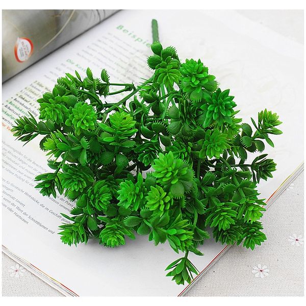 

пластиковые цветы искусственный букет для украшения дома открытый сад свадьба буш декор эвкалипта суккуленты поддельный цветочный завод f jl