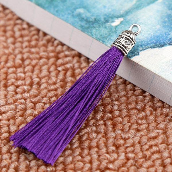 

20pcs lot 26 colors 6cm small silk tassel cords with metal caps earrings tassel charm pendant fit diy jewelry making findings h qylfpk