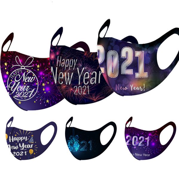 

fashion face mask designer 2021 new year printed mask cold-proof breathable dustproof 3d mouth masks fireworks facemask, Silver