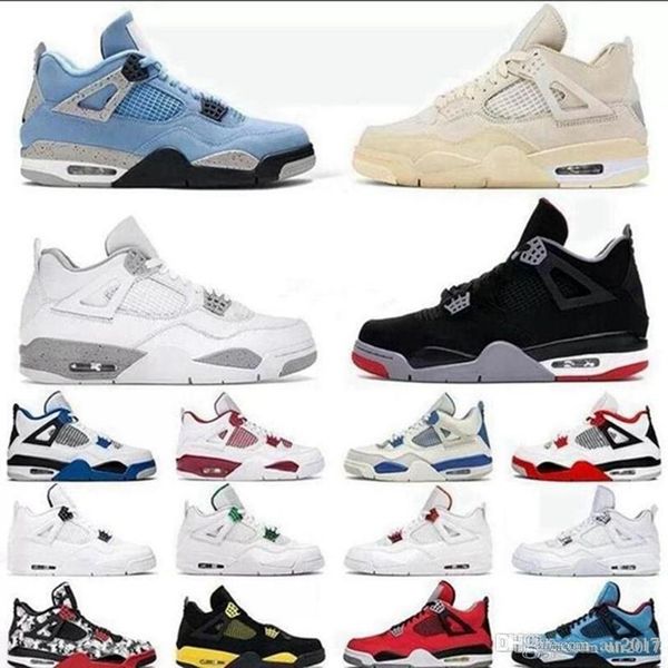 

2022 jumpman university blue reds 4s men basketball shoes cactus jack sandals cat metallic orange pine green paris trainers mens sneakers, Black