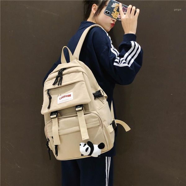 

middle school student bag female new high school campus backpack clamshell simple junior high student backpack1