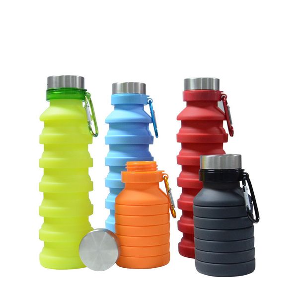

silicone cup folding retractable water kettle foldable travel outdoor sports drinking bottle cups mugs drinkware
