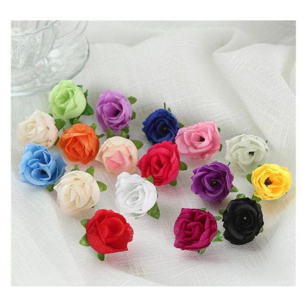 

300pcs/pack fresh and artificial flowers small tea bud simulation small tea rose silk flower decoration flower head diy accessories