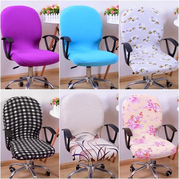 

chair covers computer cover spandex rotating lift for office elastic seat slipcover protector meeting room home decor