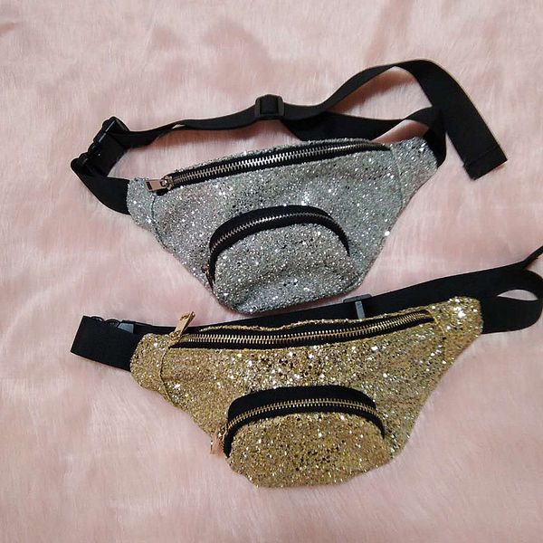 

50pcs sequins glitter festival waist bag pouch hip purse glitter travel hip purse zip pouch shoulder bags