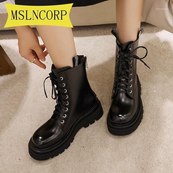 

boots big size 34-43 leather ankle women autumn winter low square heels cross strap shoes woman round toe black beige boot1