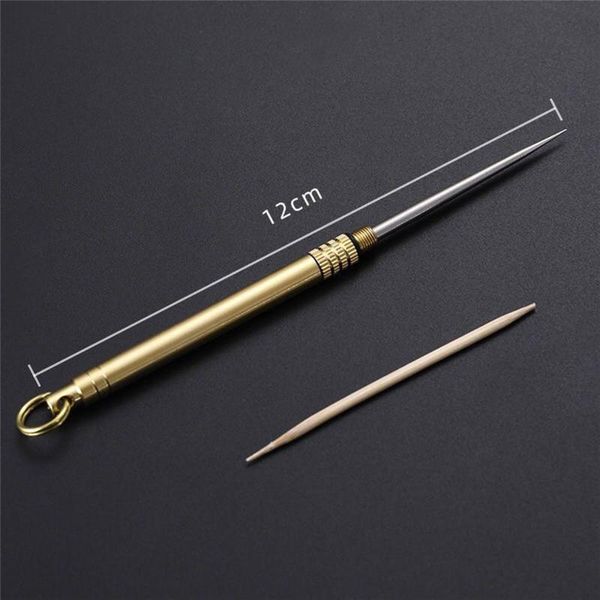 

titanium outdoor portable multifunctional toothpick bottle fruit fork camping tool toothpick with holder oral care tool