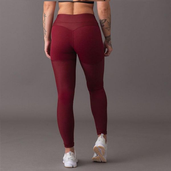 

yoga outfits eshines solid pants high waist workout gym leggings scrunch buleggings wine red sport dropship, White;red