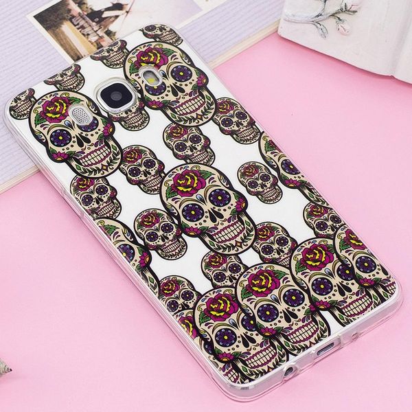 

for galaxy j5 j510 noctilucent imd skull pattern soft tpu back case protector cover