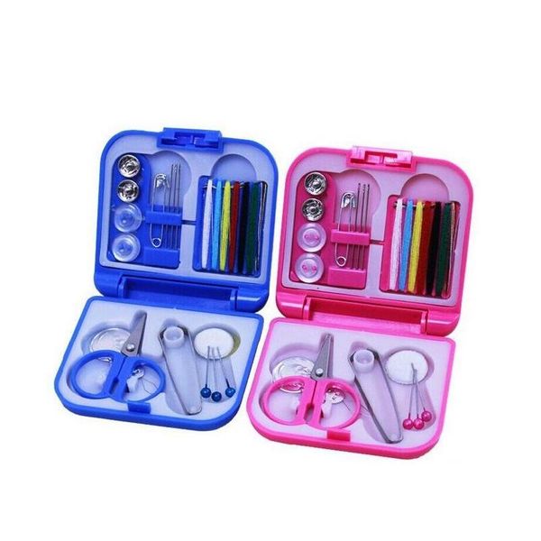

200set portable travel sewing kit thread needles mini plastic case scissors tape pins thread threader set home sewing qylnik bwkf