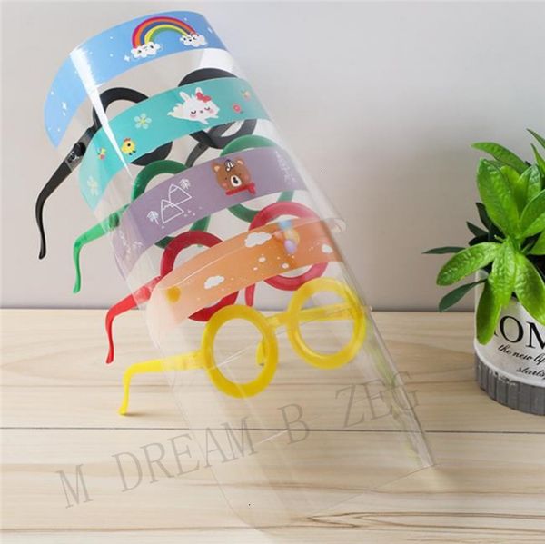 

glasses designer with masks shield children cartoon face pet anti-fog prevent full protective party mask kid gifts clear