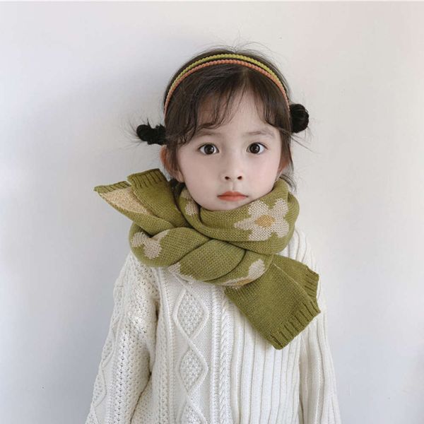 

xiaohua children's knitting scarf fashion versatile warm baby's neck, Red;brown