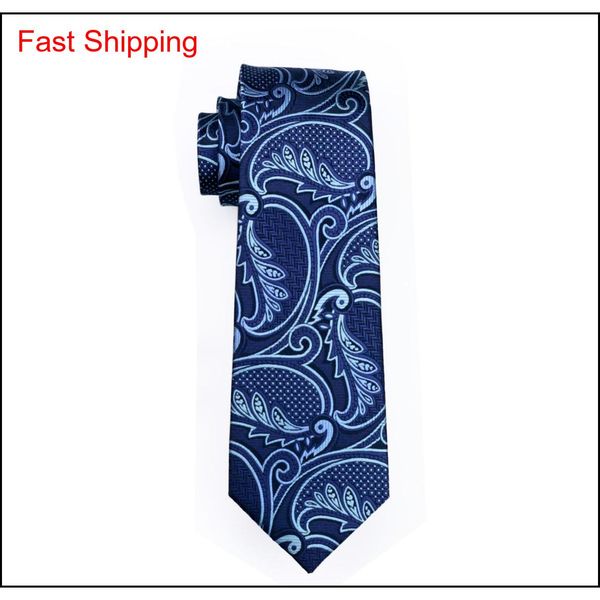 

paisely tie hankerchief cufflinks set jacquard woven mens tie set blue paisely business work formal qylffh dh_seller2010, Black;blue