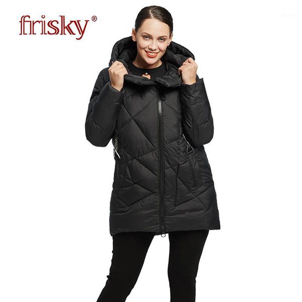 

2018 frisky winter jacket women coat big size warm down jacket women's large parkas new ukraine winter cotton outwear fr80291, Black