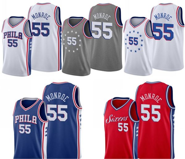 

philadelphia 76ers men greg monroe basketball jersey, Black