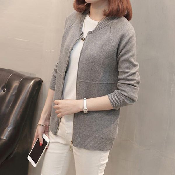 

women's knits & tees autumn winter cardigan sweater women 2021 long sleeve knitted cardigans female outerwear coat crochet sweaters, White